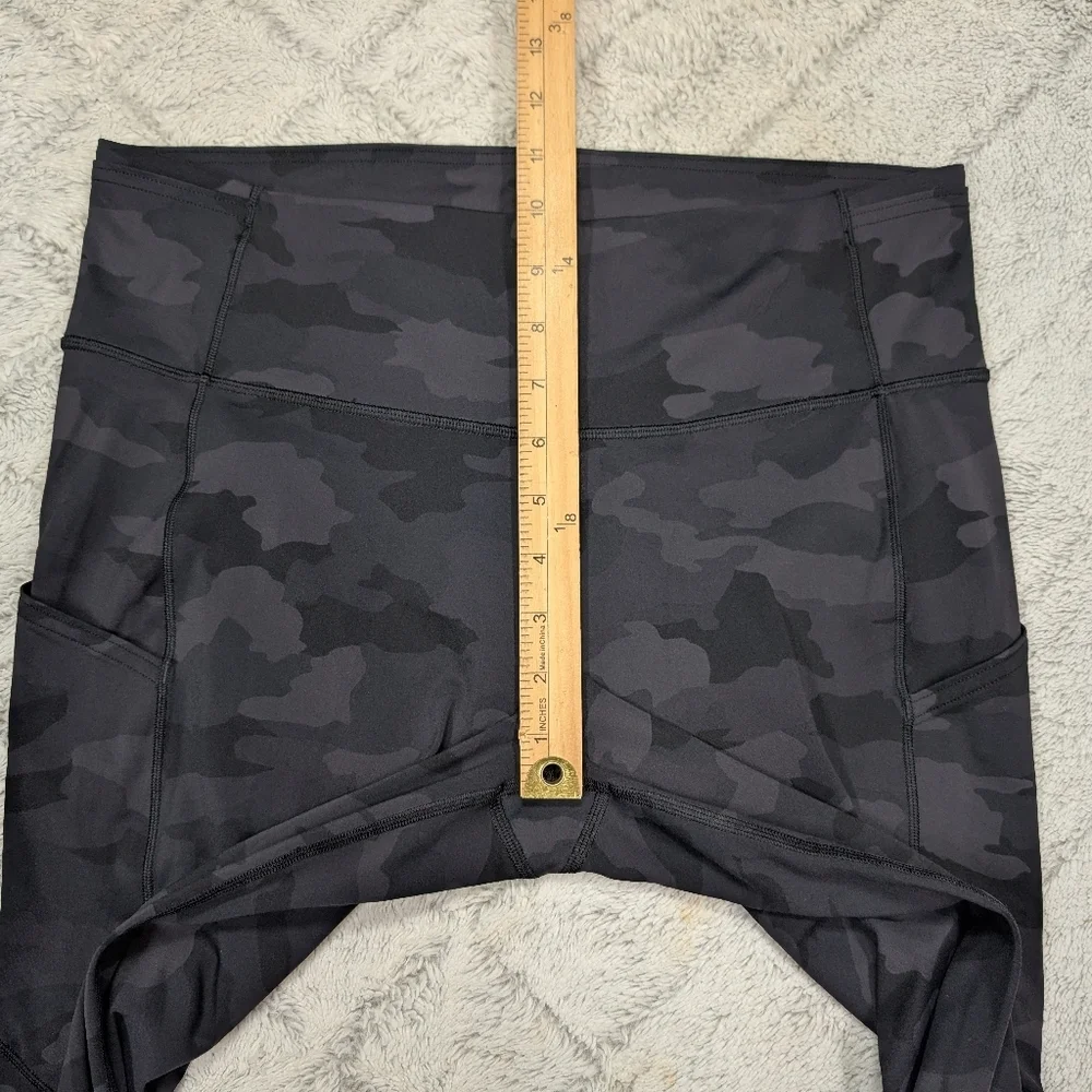Lululemon Leggings Womens 12 Gray Incognito Camo Fast Free Hi Rise Crop 23” - Picture 5 of 12